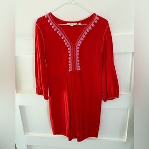 Boden Red Dress with pink balls size 4